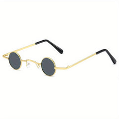 Vintage Punk Round Small Frame Sunglasses Men's Hip hop Sunglasses