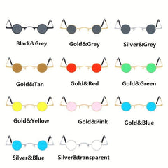 Vintage Punk Round Small Frame Sunglasses Men's Hip hop Sunglasses