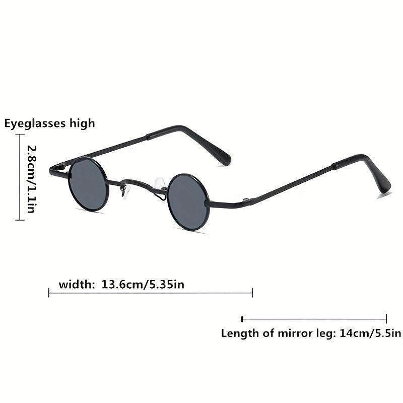 Vintage Punk Round Small Frame Sunglasses Men's Hip hop Sunglasses