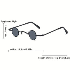 Vintage Punk Round Small Frame Sunglasses Men's Hip hop Sunglasses