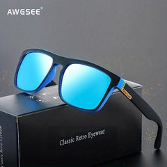 Square Vintage Polarized Sunglasses for Men Retro Driving Fishing