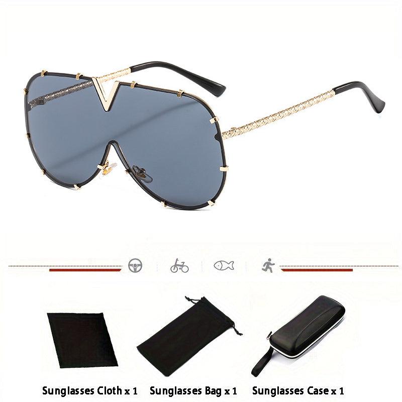 Big Frame Oval Sunglasses Retro Sun Glasses For Men Top Mirror Eyewear