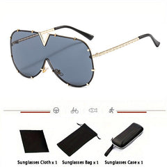 Big Frame Oval Sunglasses Retro Sun Glasses For Men Top Mirror Eyewear