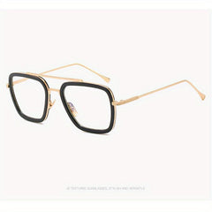 Men's Square Frame Double Beam Sunglasses 100 UV Protection Vintage Eyewear