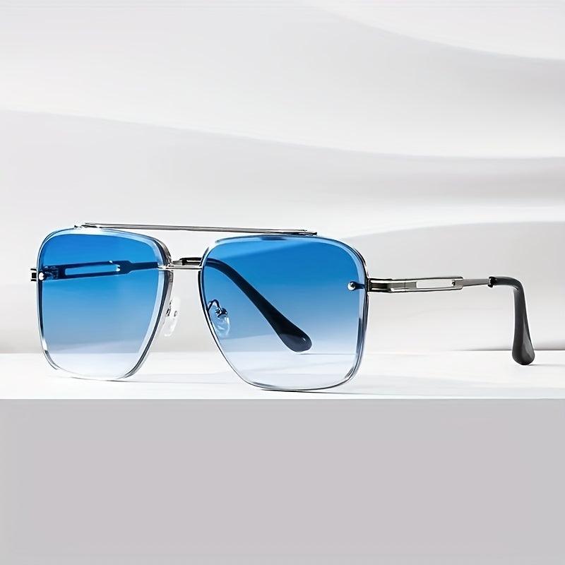 Double Beam Trimming Square Frame Sunglasses for Men