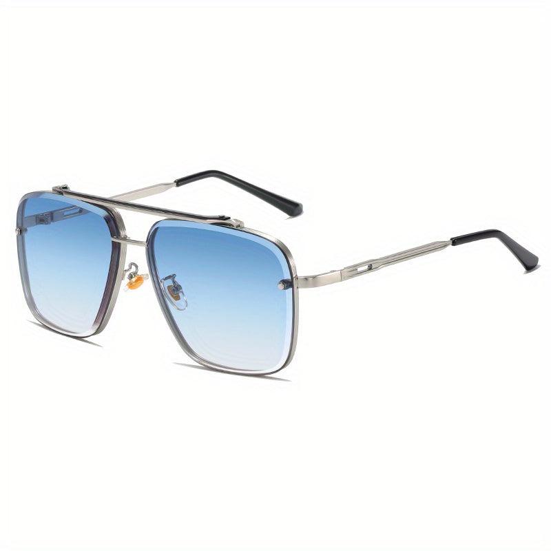 Double Beam Trimming Square Frame Sunglasses for Men