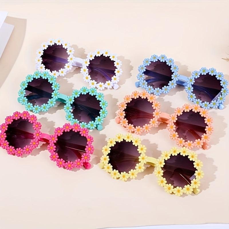 Round Flower Framed Sunglasses w/ Box UV400 Outdoor Sunscreen Glasses