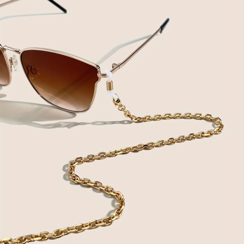 Metal Punk Eyeglass Chain with Rings, Adjustable Length