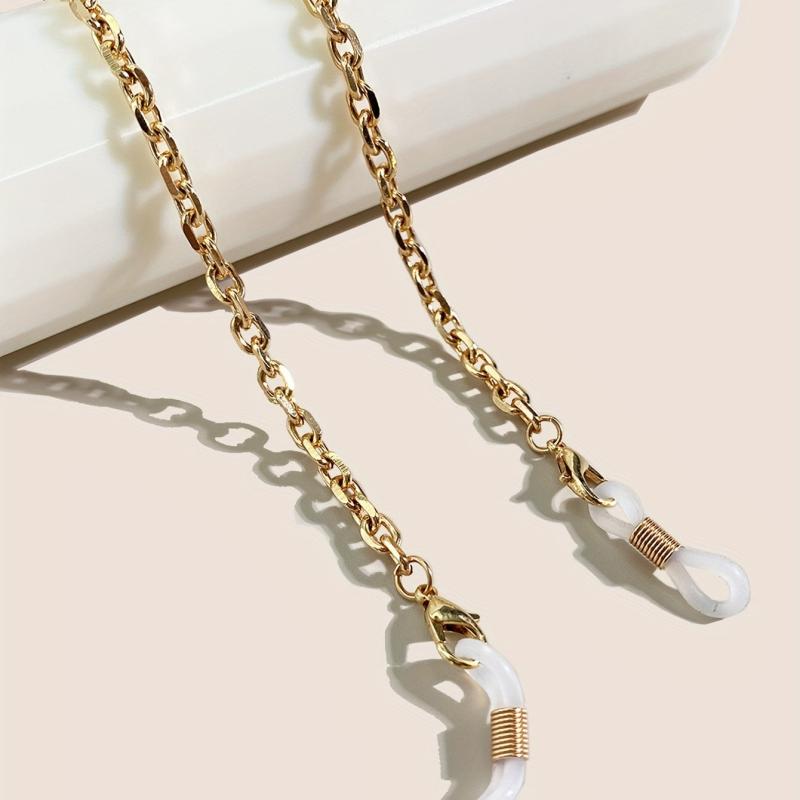 Metal Punk Eyeglass Chain with Rings, Adjustable Length