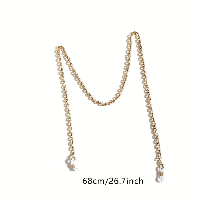 Metal Punk Eyeglass Chain with Rings, Adjustable Length