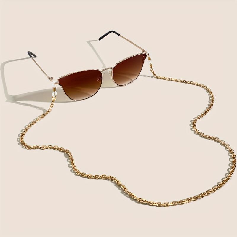 Metal Punk Eyeglass Chain with Rings, Adjustable Length