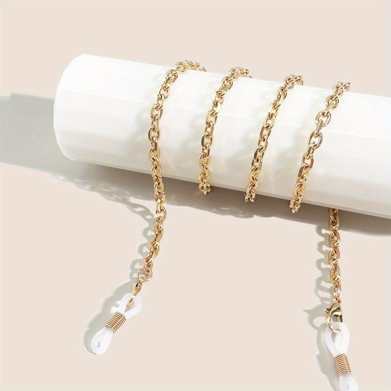 Metal Punk Eyeglass Chain with Rings, Adjustable Length
