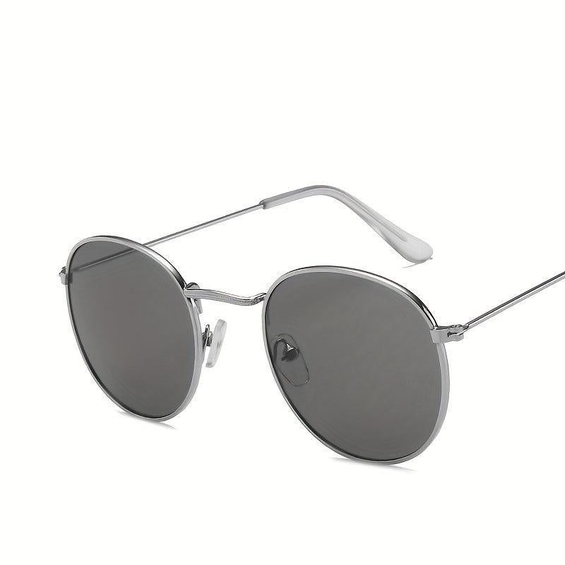 Round Metal Sunglasses Mirror Lens UV400