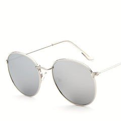 Round Metal Sunglasses Mirror Lens UV400