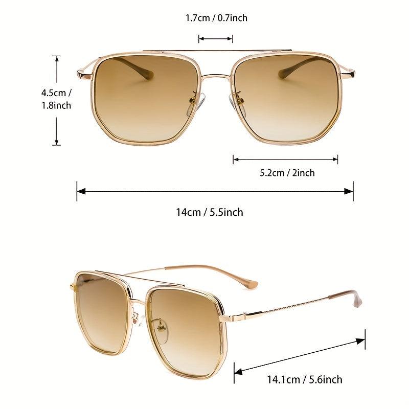 Aviator Sunglasses Metal Temple Gradient UV400