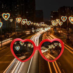 Heart Shaped Lighting Sunglasses For Women Vintage Sun Glasses