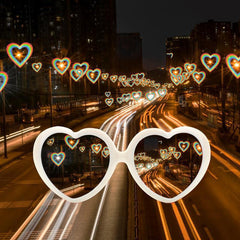 Heart Shaped Lighting Sunglasses For Women Vintage Sun Glasses