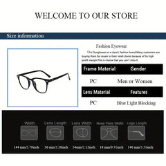 Square Light Blocking Glasses For Computer Gaming