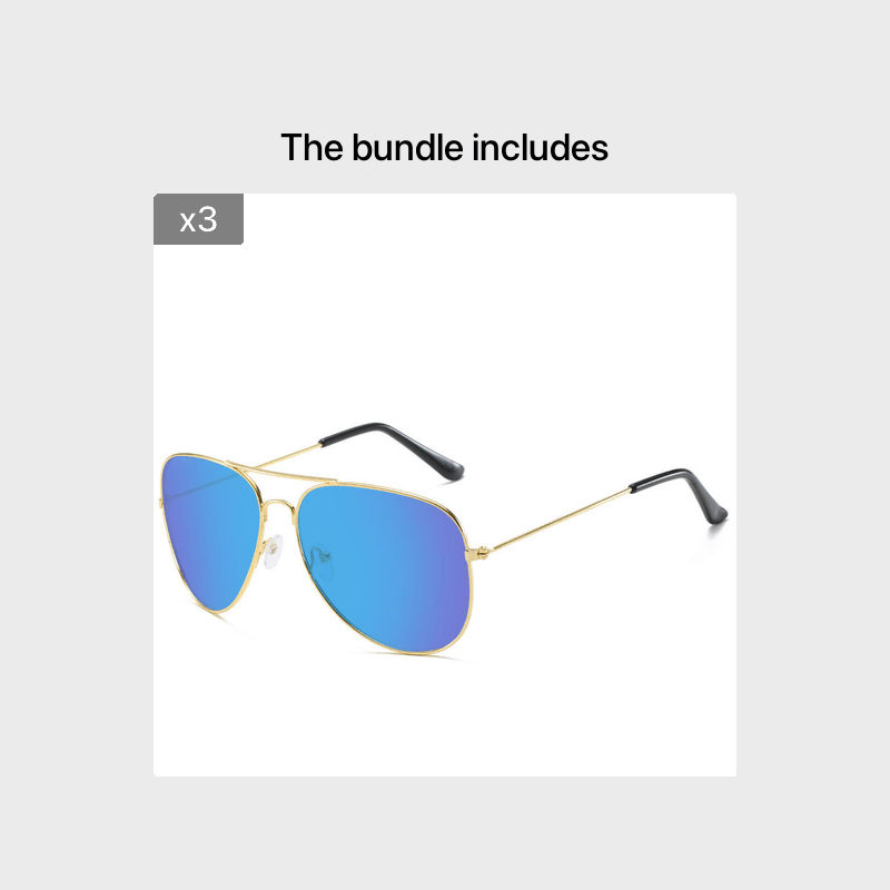 Gradient Aviator Sunglasses Flash Lense UV Protection