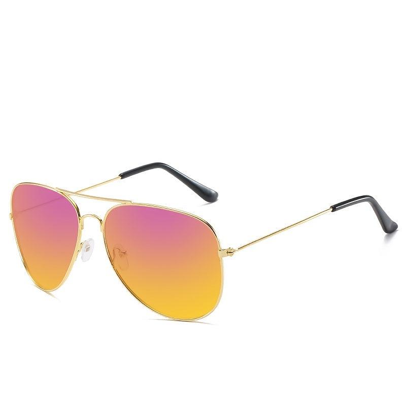 Gradient Aviator Sunglasses Flash Lense UV Protection