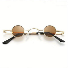 Round Frame Sunglasses Tinted Lens Metal Vintage Eyewear UV400