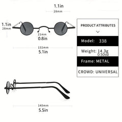 Round Frame Sunglasses Tinted Lens Metal Vintage Eyewear UV400