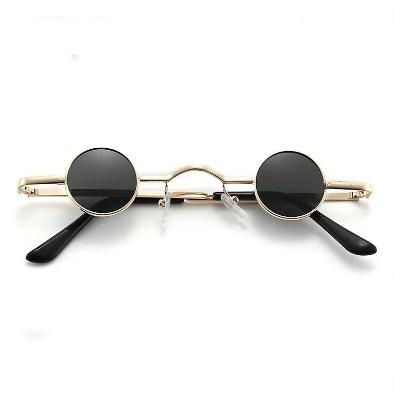 Round Frame Sunglasses Tinted Lens Metal Vintage Eyewear UV400
