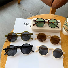 Men's Small Round Frame Sunglasses Vintage Classic Outdoor Leisure Driving