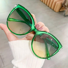 Oversized Cat Eyes Sunglasses For Women Y2K Jelly Oval Glasses