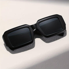 Y2K Rectangle Frame Sunglasses for Women Men Hip Hop Anti Glare Glasses