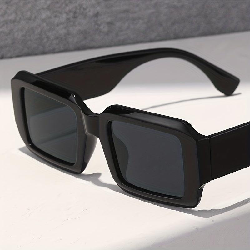 Y2K Rectangle Frame Sunglasses for Women Men Hip Hop Anti Glare Glasses