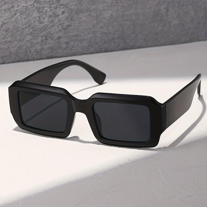 Y2K Rectangle Frame Sunglasses for Women Men Hip Hop Anti Glare Glasses