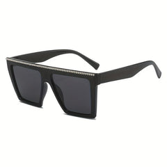 Y2K Large Square Sunglasses Rhinestone Anti Glare Glasses UV400