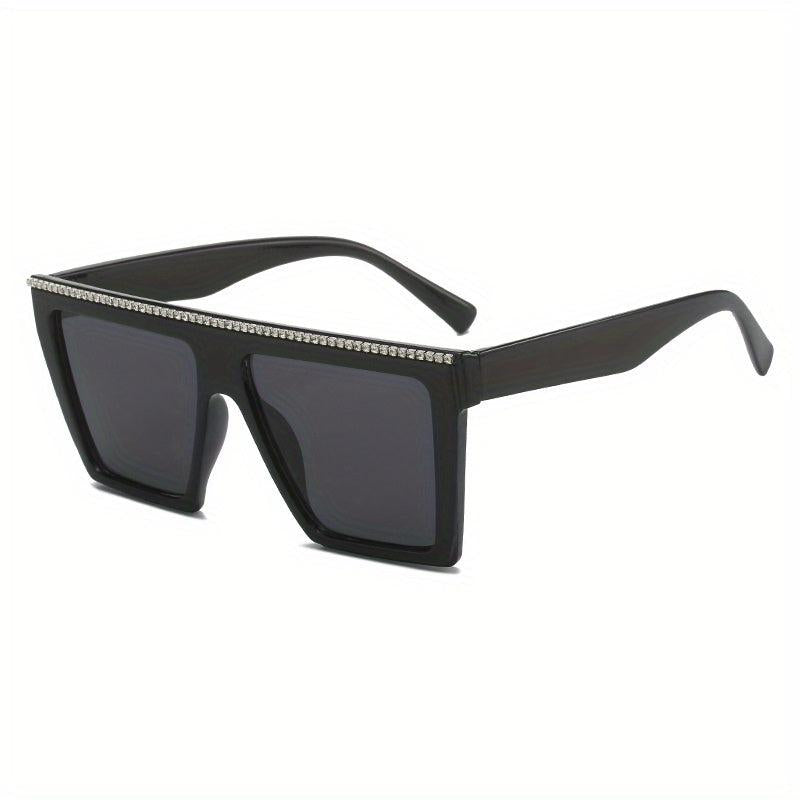 Y2K Large Square Sunglasses Rhinestone Anti Glare Glasses UV400