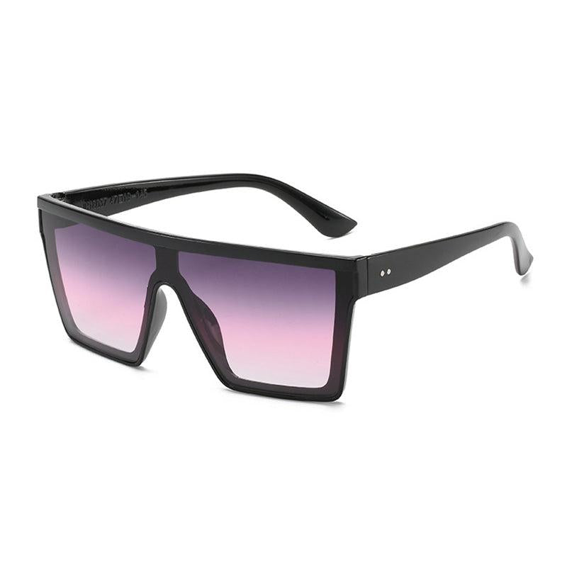 Flat Top One piece Sunglasses Large Mirror Lens UV400