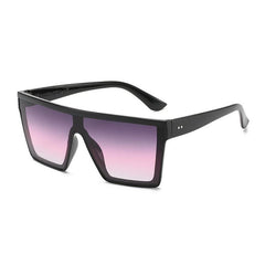 Flat Top One piece Sunglasses Large Mirror Lens UV400
