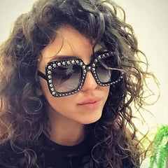 Clear Rhinestone Candy Sunglasses UV Protection