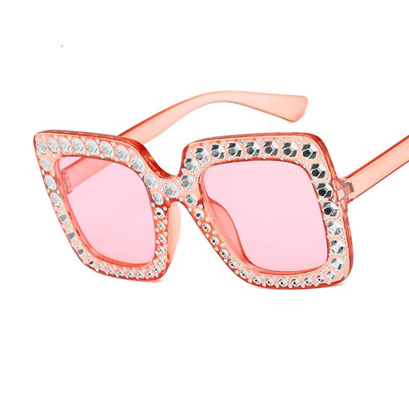 Clear Rhinestone Candy Sunglasses UV Protection