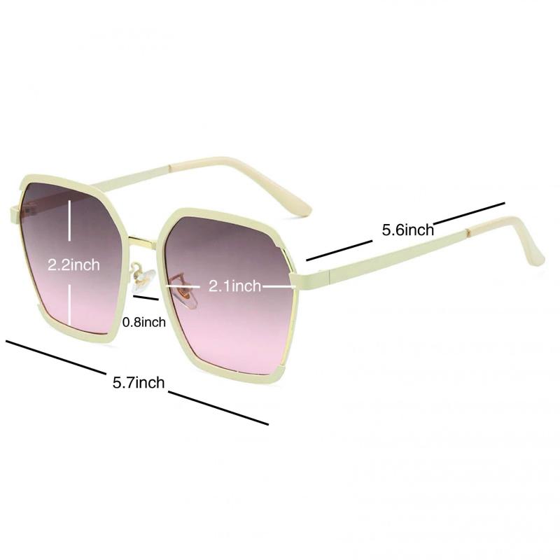 Geometric Frame Sunglasses Casual Gradient Lens Glasses UV400