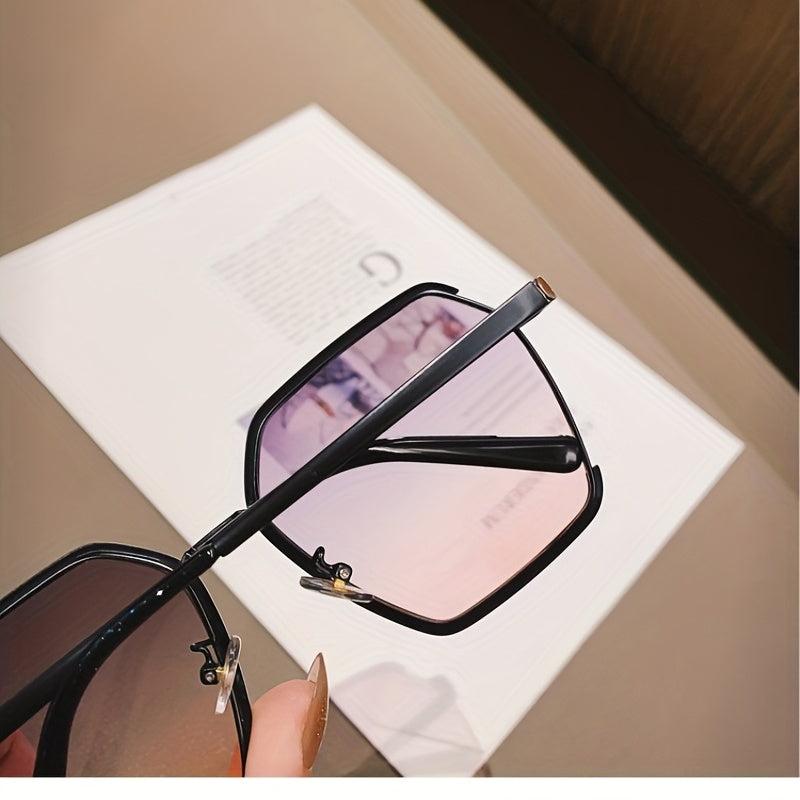 Geometric Frame Sunglasses Casual Gradient Lens Glasses UV400