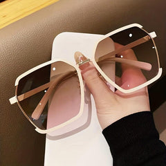Geometric Frame Sunglasses Casual Gradient Lens Glasses UV400