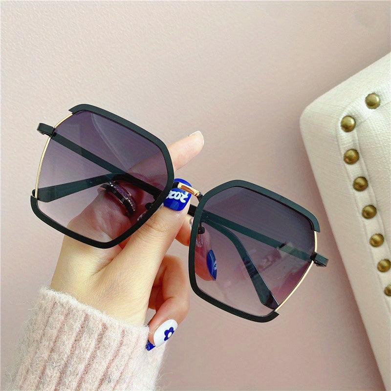 Geometric Frame Sunglasses Casual Gradient Lens Glasses UV400