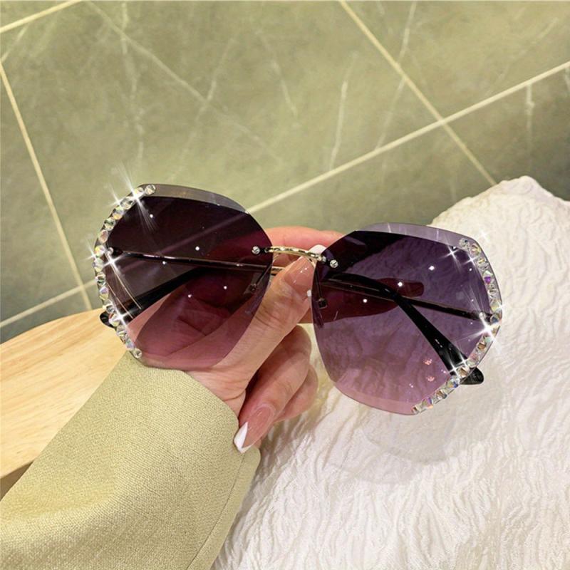 Crystal Oversized Square Sunglasses for Women