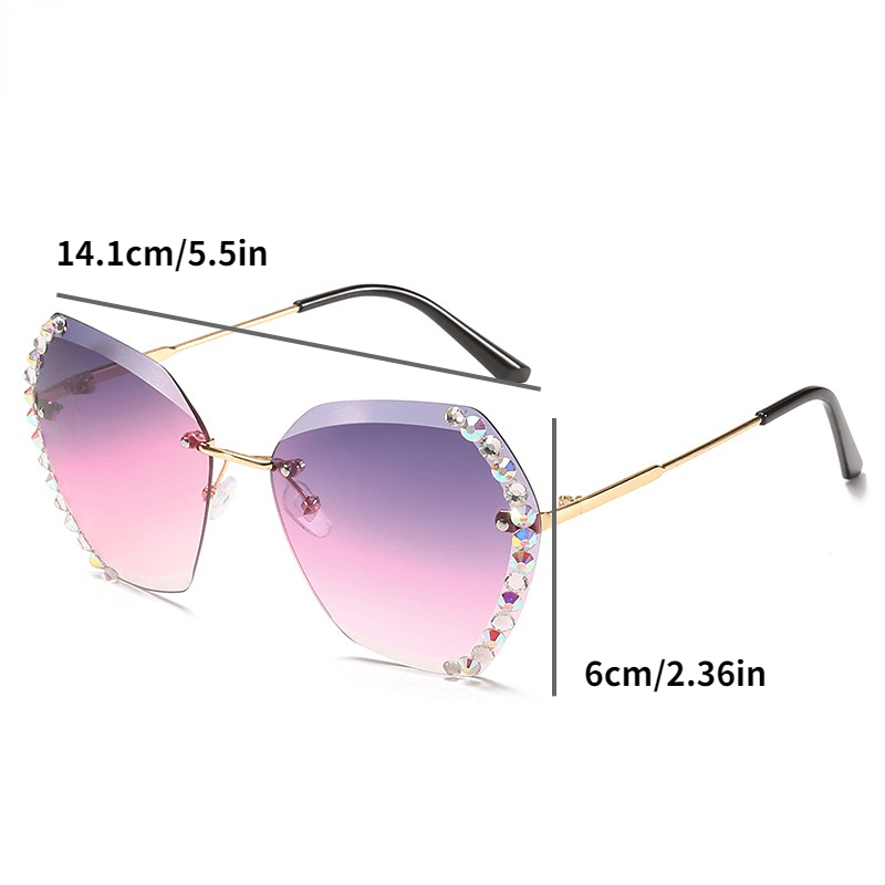 Crystal Oversized Square Sunglasses for Women