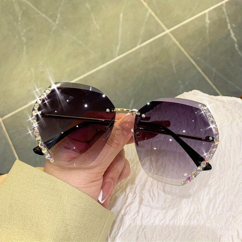 Crystal Oversized Square Sunglasses for Women