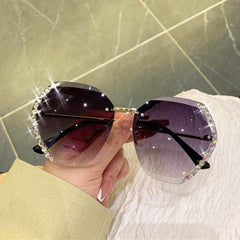Crystal Oversized Square Sunglasses for Women