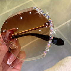 Crystal Oversized Square Sunglasses for Women