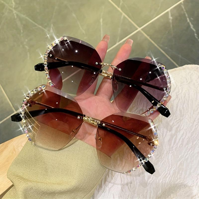 Crystal Oversized Square Sunglasses for Women