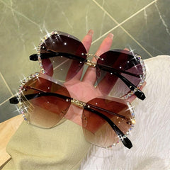 Crystal Oversized Square Sunglasses for Women