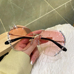 Crystal Oversized Square Sunglasses for Women